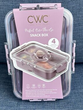 Pink Snack Box - 4 Compartment Leakproof Food Storage